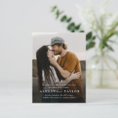 Elegant Type Monogram Foto Weddenschap Uitnodiging Briefkaart (Staand voorkant)