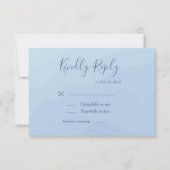 Elegant type pastel blauw waterverf bruiloft rsvp kaart (Voorkant)
