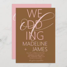 ELEGANT Type PINK Terracotta Wedding Invitation