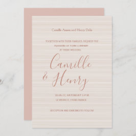 Elegant type roos gouden zachte strepen modern huw kaart