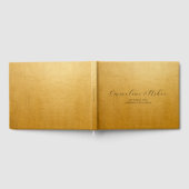 Elegant Type Script Serif Aangepaste Gouden Bruilo Gastenboek (Volledig)