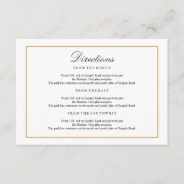 Elegant Type Zwart & Wit Goud Routebeschrijving In Informatiekaartje