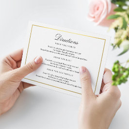 Elegant Type Zwart & Wit Gouden Rand Behuizing Informatiekaartje