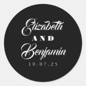 Elegant Typeface  Wedding Ronde Sticker (Voorkant)