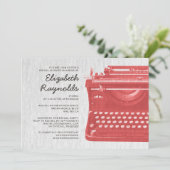 Elegant typemachine Keys Bridal Shower Invitations Kaart (Staand voorkant)