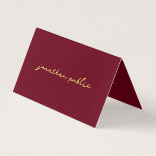 Elegant typescript rood gouden Sjabloon gevouwen Visitekaartje