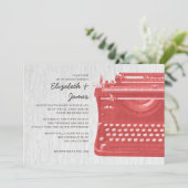 Elegant Typewriter Keys Wedding Invitations Kaart (Staand voorkant)