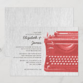Elegant Typewriter Keys Wedding Invitations Kaart (Voorkant / Achterkant)