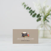 Elegant Typewriter Professional Sand Business Card Visitekaartje (Staand voorkant)