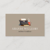 Elegant Typewriter Professional Sand Business Card Visitekaartje (Voorkant)