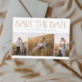 Elegant Typografie 3 Foto Collage Wedding Save The Date