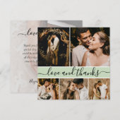 Elegant Typografie 5 Foto Collage Wedding Bedankt  (Voorkant / Achterkant)