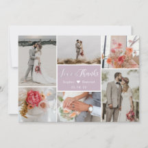 Elegant Typografie 6 Foto Collage Lila Wedding