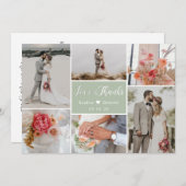 Elegant Typografie 6 Foto Collage Wedding Bedankkaart (Voorkant / Achterkant)