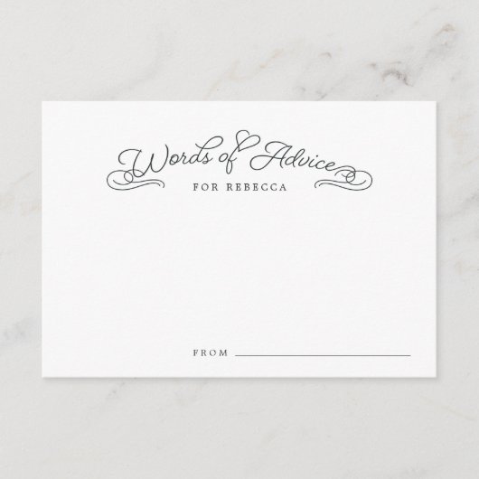 Elegant Typografie Advies voor de Bride Kaarten (Voorkant)