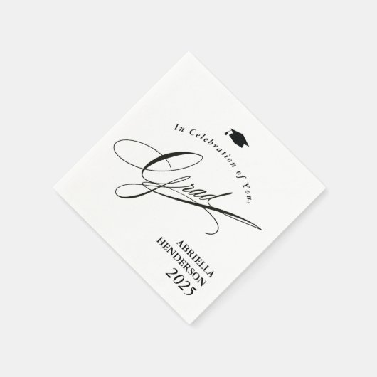 Elegant typografie Afstuderen  Servet (Hoek)