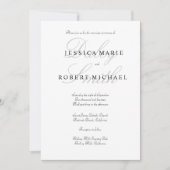 Elegant Typografie Black & White Wedding Kaart (Voorkant)