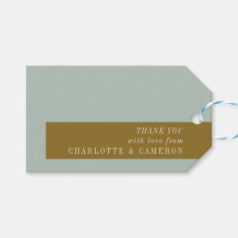 Elegant Typografie Blue Olive Custom Hartelijk dan Cadeaulabel