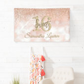 Elegant Typografie Blush Pink Gold Sweet 16 Banner (Insitu)