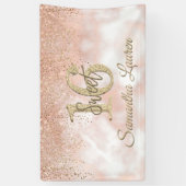 Elegant Typografie Blush Pink Gold Sweet 16 Banner (Verticaal)