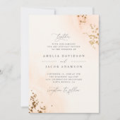 Elegant Typografie Blush Pink Waterverf Wedding Kaart (Voorkant)