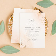 Elegant Typografie Blush Pink Waterverf Wedding