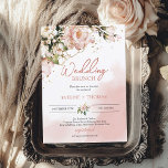 Elegant typografie blush roze boho bruiloft brunch kaart<br><div class="desc">Elegant typografie blush roze boho bruiloft brunch nodigt u uit om contact met me op te nemen voor overeenkomende objecten of voor aanpassingen,  Blush Rozen ©</div>