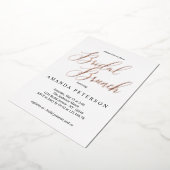 Elegant Typografie Bridal Brunch Folie Uitnodiging (Gedraaid)