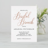 Elegant Typografie Bridal Brunch Folie Uitnodiging (Staand Voorkant)