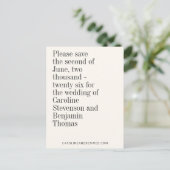 Elegant Typografie eigentijdelijk sparen de Datum Briefkaart (Staand voorkant)