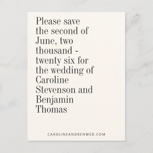 Elegant Typografie eigentijdelijk sparen de Datum Briefkaart (Voorkant)