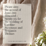 Elegant Typografie eigentijdelijk sparen de Datum Briefkaart<br><div class="desc">Klassieke Elegant Black en White Typography Minimalist Modern Wedding Save the Date Briefkaart</div>