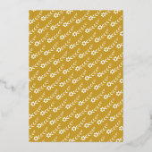 Elegant typografie en bloemen bruiloft goud folie uitnodiging (Achterkant)