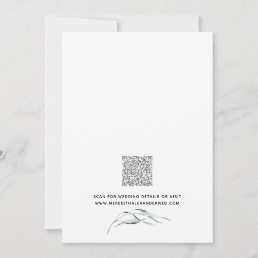 Elegant Typografie Eucalyptus Leaves Wedding Save The Date (Achterkant)