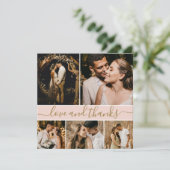 Elegant Typografie Foto Collage Wedding Bedankkaart (Staand voorkant)
