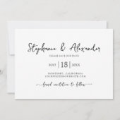 Elegant Typografie Foto Collage Wedding Save The Date (Achterkant)