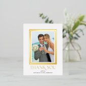 Elegant Typografie Foto Weddenschap Bedankt Gold F Folie Uitnodiging Briefkaart