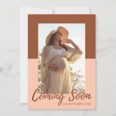Elegant Typografie Foto Zwangerschap Aankondiging (Voorkant)