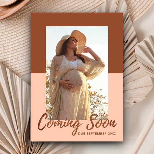 Elegant Typografie Foto Zwangerschap Aankondiging