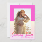 Elegant Typografie Foto Zwangerschap Aankondiging (Voorkant)