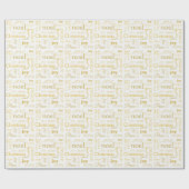 Elegant Typografie Gold en witte kerst Cadeaupapier (Vlak)