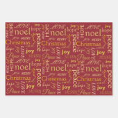 Elegant Typografie Gold Kerstmis Inpakpapier Vel (Voorkant 3)