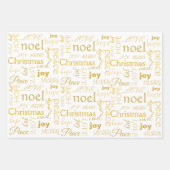 Elegant Typografie Gold Kerstmis Inpakpapier Vel (Voorkant)