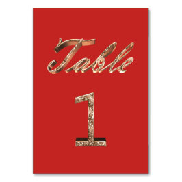 Elegant Typografie Gold Table Card Nummer 1 Kaart
