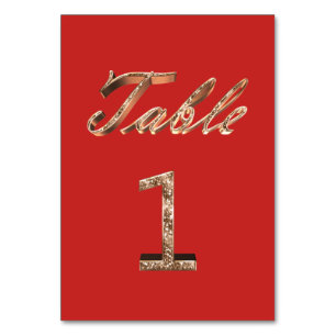 Elegant Typografie Gold Table Card Nummer 1 Kaart