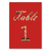 Elegant Typografie Gold Table Card Nummer 1 Kaart (Achterkant)