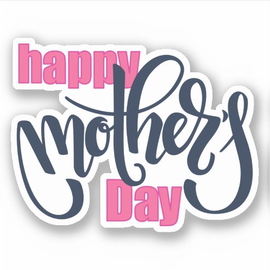 Elegant Typografie | HAPPY MOEDERDAG Sticker (Voorkant)