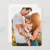 Elegant Typografie-kerstfeestkaart Feestdagenkaart (Voorkant / Achterkant)