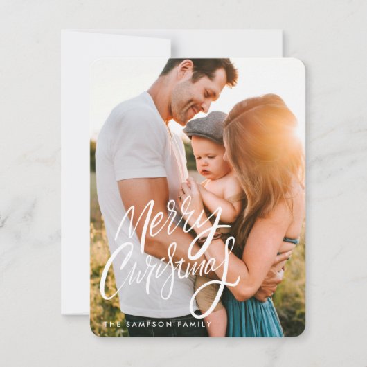 Elegant Typografie-kerstfeestkaart Feestdagenkaart (Voorkant)