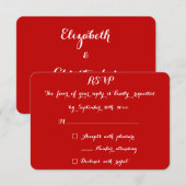 Elegant Typografie-kerstrood-weddenschap Reply RSVP Kaartje (Voorkant / Achterkant)